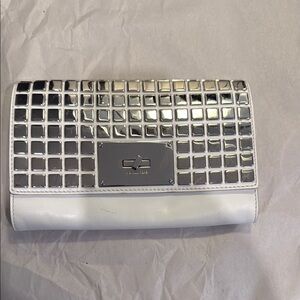 Chic White and Silver Women's Clutch